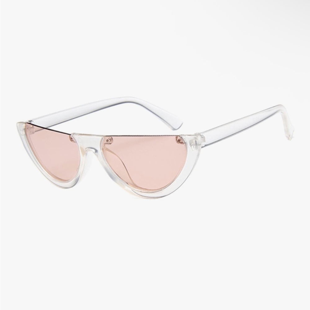 Clear Frame Brown Lens Cat-Eye Sunglasses - Women
